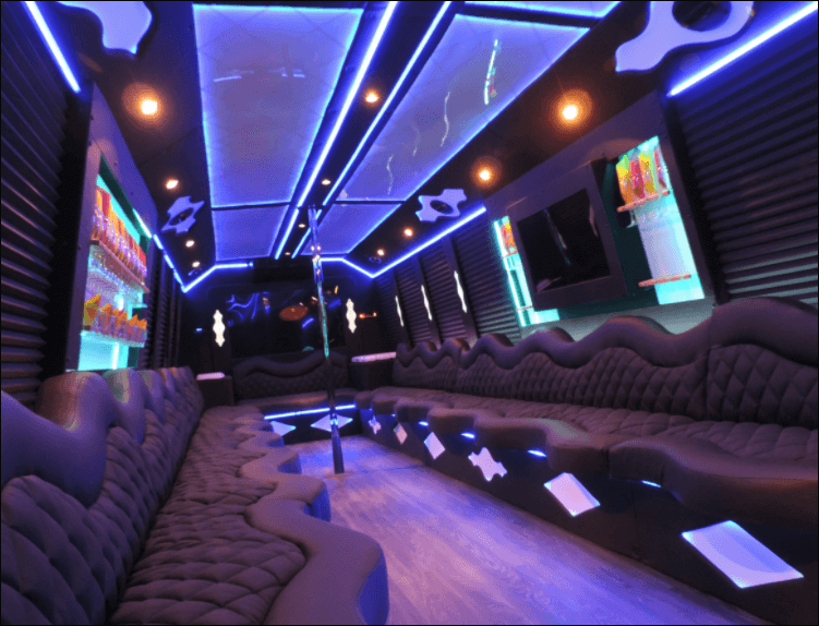 20 Passenger Party Bus Limo Inside