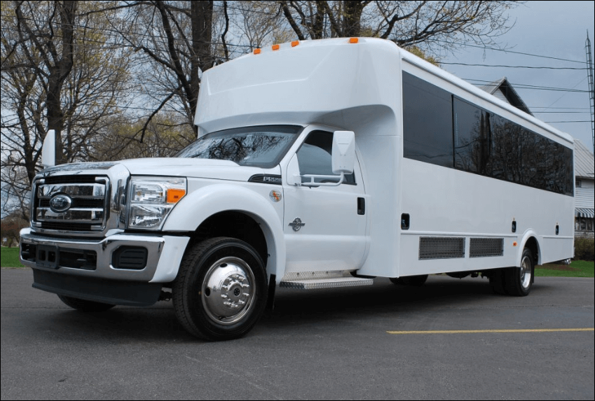 20 Passenger Party Bus Limo White