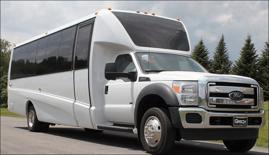 24 Passenger Party Bus Limo White