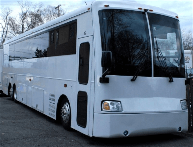 50 Passenger Party Bus Limo White