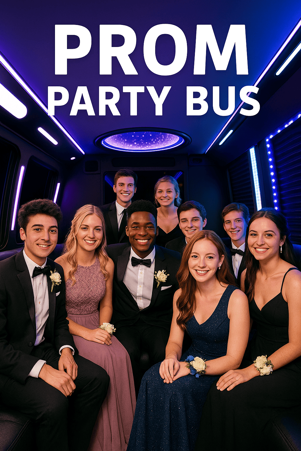 Prom Party Group on Bus