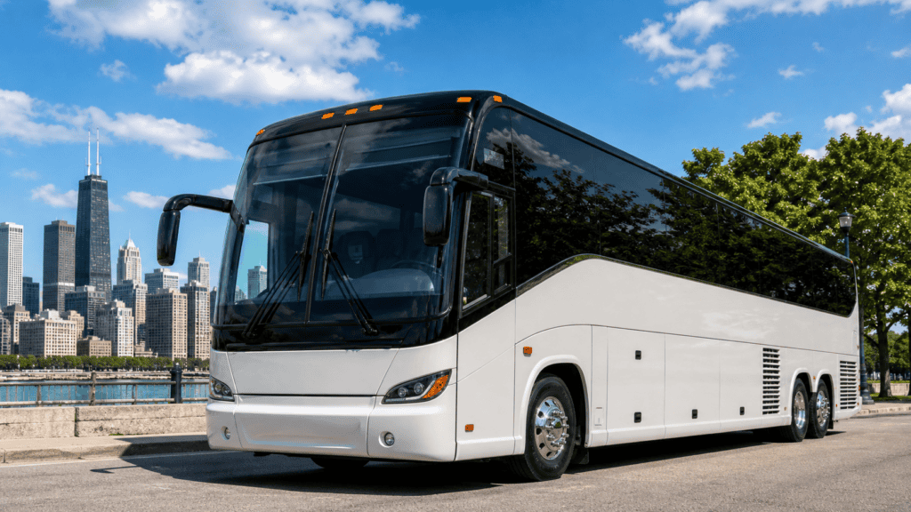 Motor coach rentals for corporate events, tours, conferences and long-distance group transportation